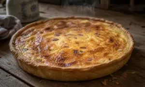 Une quiche lorraine dorée et fumante, prête à être dégustée. La vraie recette quiche lorraine, un délice authentique.