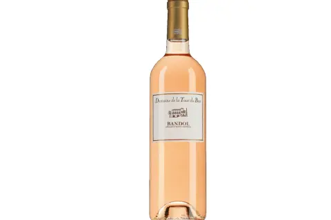 Bouteille de vin rosé de Bandol, Domaine de la Tour du Bon. Une belle addition à toute liste des vins de Bandol.
