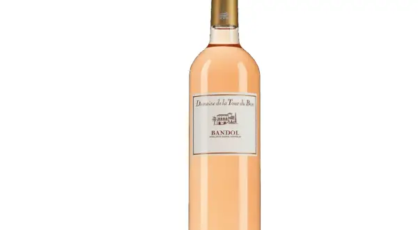 Bouteille de vin rosé de Bandol, Domaine de la Tour du Bon. Une belle addition à toute liste des vins de Bandol.
