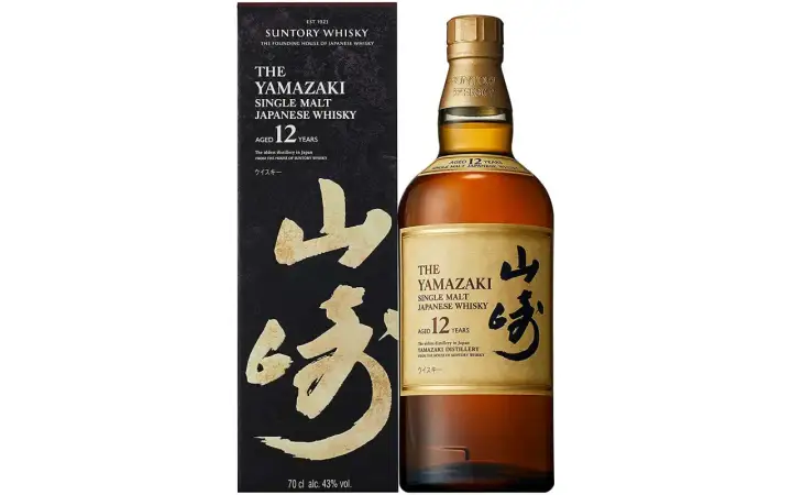 Bouteille et boîte de Yamazaki 12 ans, un whisky japonais single malt. Avis sur ce whisky Koma Fuji Gold.